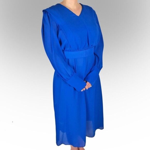 CLEARANCE! Blue Handmade L/S Dress Size 4 GUC - Picture 3 of 6